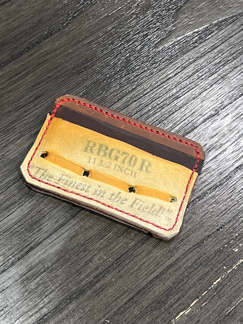 Handmade front pocket wallet crafted from vintage Rawlings RBG70 Derek Jeter baseball glove